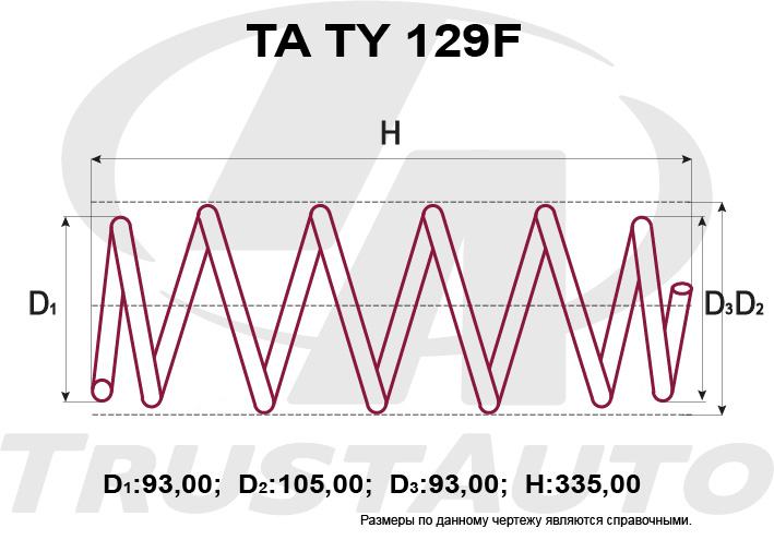 Пружина подвески усиленная (TA)  KGC10 KGC15 QNC10 (04-)/BOON M300S M301S M310S (04-) 48131-B101048131-B102048131-B1070 TRUSTAUTO TATY129F